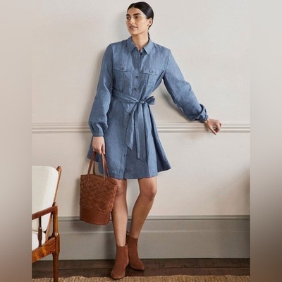 fit flare shirt dress Fabulous & polished drape Machine wash cold with like colors Use non Polo Ralph Lauren Women's Crewneck