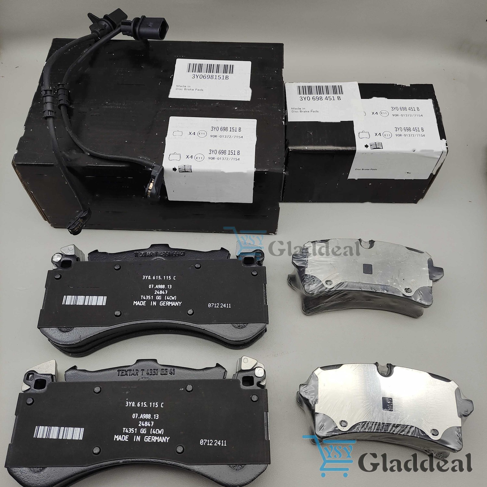 Front & Rear Brake Pads & Sensors Fit Bentley Mulsanne