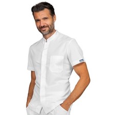 ISACCO Men's LIBERTY Half Sleeve Jacket 100 Polyester Stainproof White