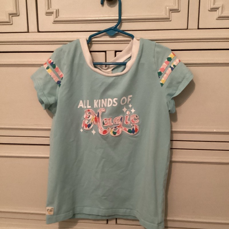 Wild Flowers Girls Light Blue Magic Graphic Crew Neck Short Sleeve T-Shirt, 10