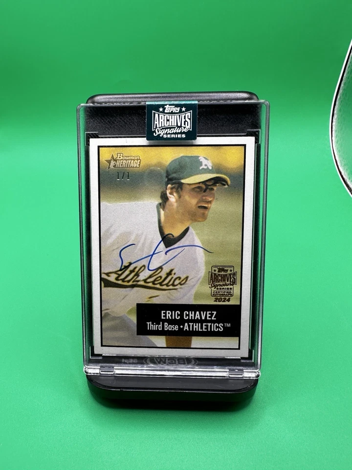 Bowman Heritage Topps Archive Signature Series 2024 Eric Chavez 1/1 Oakland As Foto 2 de 4
