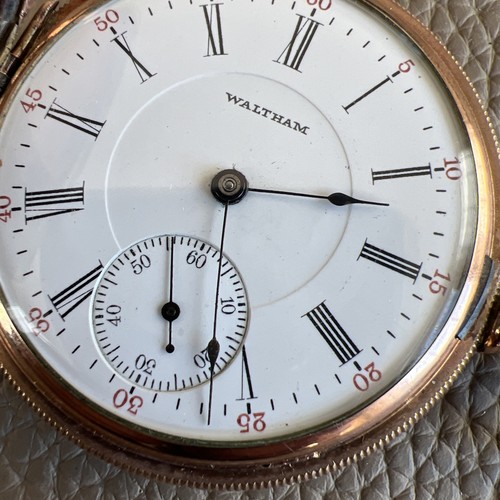 Vintage Waltham 610 16s 7J 1906 Rare Rose Gold Filled Hunter Case Running - Bild 17 von 23