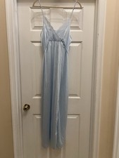 VTG 1960 Gilead 6996 Blue Nylon Slip Dress Nightgown Lace Bodice Wedding Night
