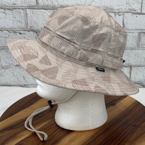 REI Desert Camo Tan Beige Nylon S/M Adjustable Vented Drawstring Sun Bucket Hat