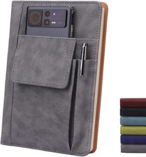 Refillable Lined Leather Journal Notebook, A5 Size Hardcover Journal Notebook fo