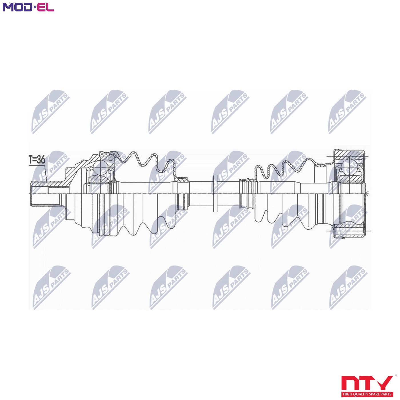 Driveshaft Rear Axle Left NPW-VW-160 NTY for AUDI SKODA - Image 9