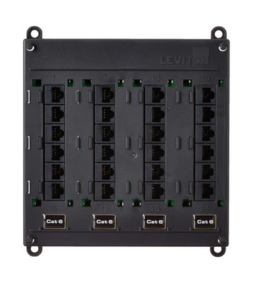 Leviton Twist and Mount Patch Panel, CAT 6 24 Port, 476TM-624, Black