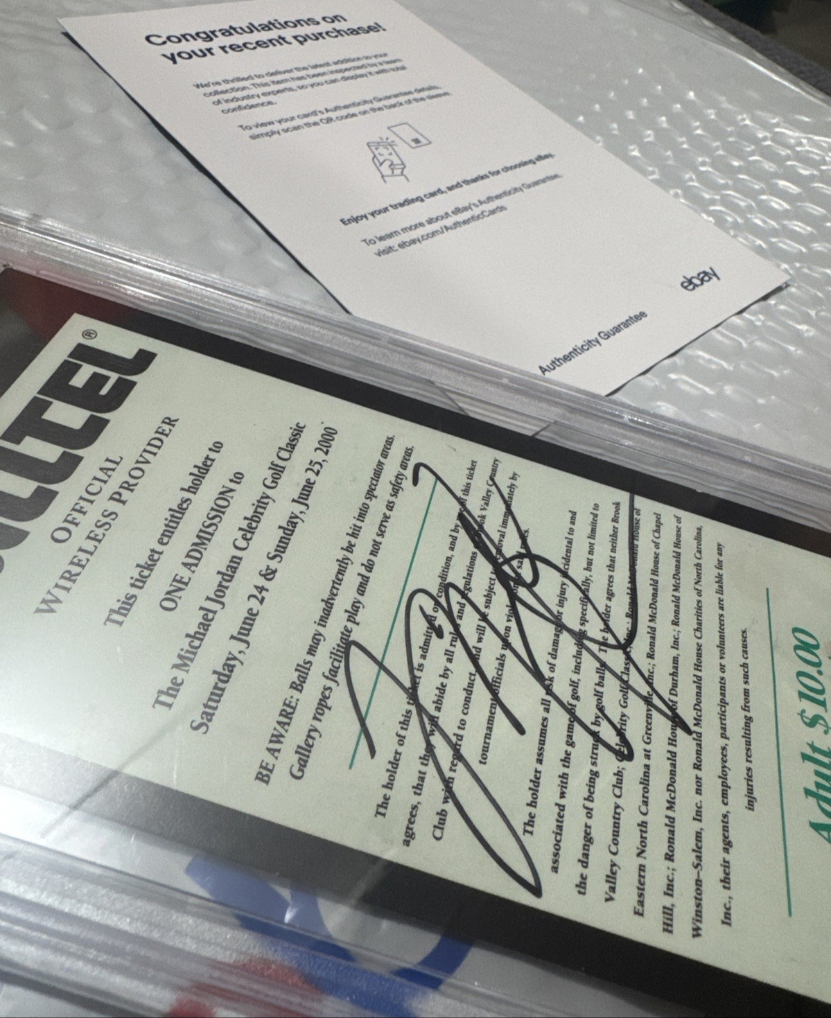 Michael Jordan Autograph PSA DNA Authentic Original Golf Ticket Card Auto MJ view 24