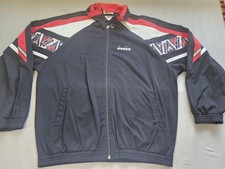 Vintage Diadora Jacket Mens XL Black Colorblock Track Top Light Your Fire 90s