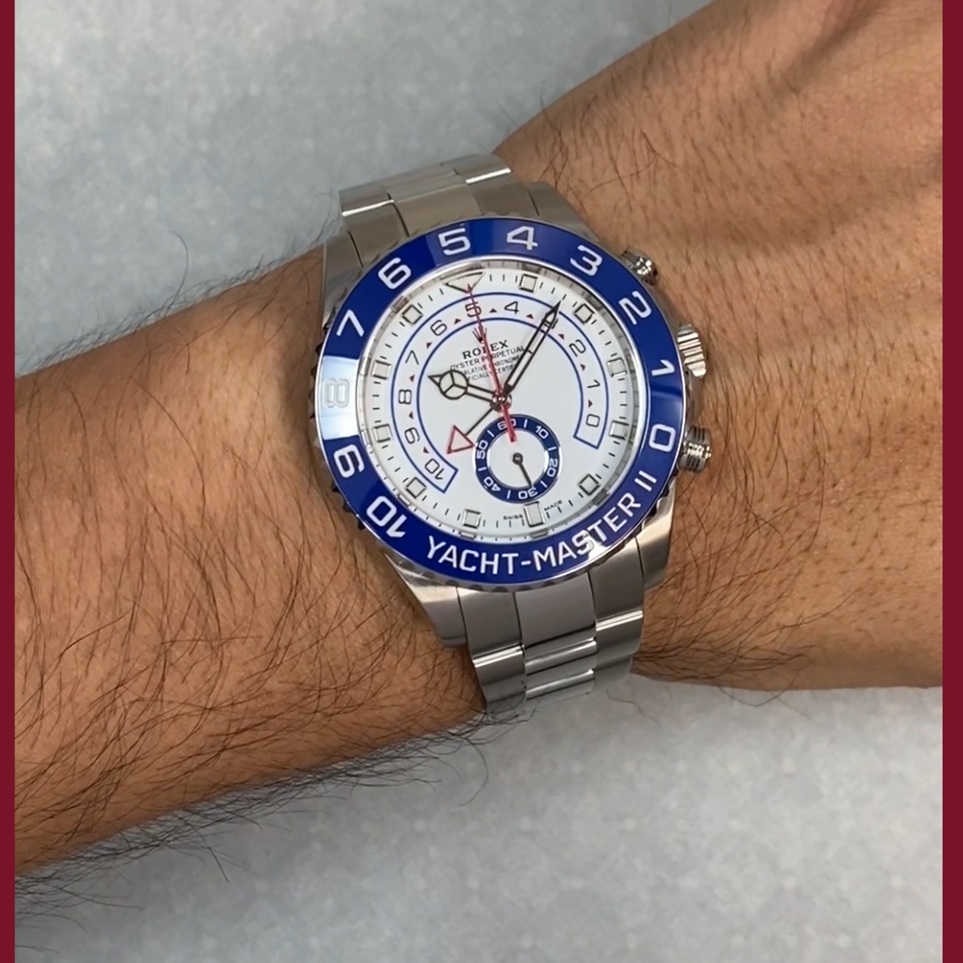 Rolex Yacht-Master II Steel Blue Ceramic Bezel 44mm Watch +Papers