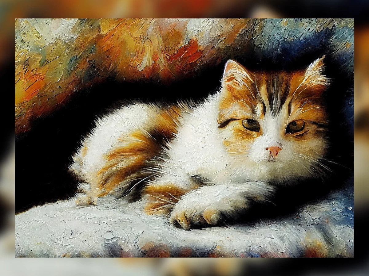 Cat on sale oil painting