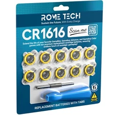 10X CR1616 Tabbed Replacement Save Battery Game Boy Advance GBA with Screwdriver