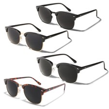 ShadyVEU Classic Retro Fashion Semi Rimless Super Dark Mens Womens Sunglasses