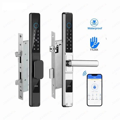 Fingerprint Electronic Smart Door Lock Waterproof Bluetooth Pass Outdoor Sliding