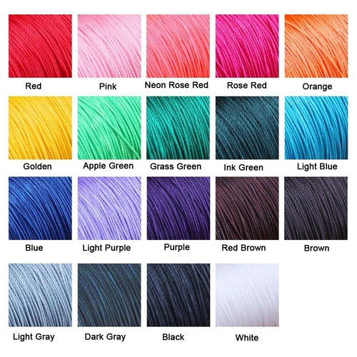 0.45/0.5/0.6mm Round Waxed Thread Polyester Cord Leather Craft Sewing Bracelets - Picture 6 of 30