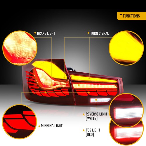 Luces traseras VLAND LED DRL GTS para BMW Serie 3 2013-2018 M3 F30 F35 con secuencial - Imagen 11 de 14