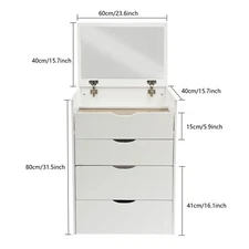 Makeup Vanity Table Dressing Table Three Drawers Vanity Desk White Makeup Table