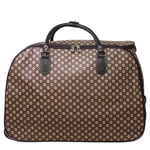 Borsa trolley unisex donna bagaglio a mano stampata floreale weekend su ruote - Foto 19 di 51