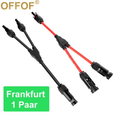 Y/T Solarstecker Für Solarmodule Solar Kabel Verteiler Y Adapter Rot+Schwarz M+F