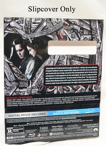 (slipcover only) Sweeney Todd Demon Barber of Fleet Street 4K UHD - Foto 2 di 2