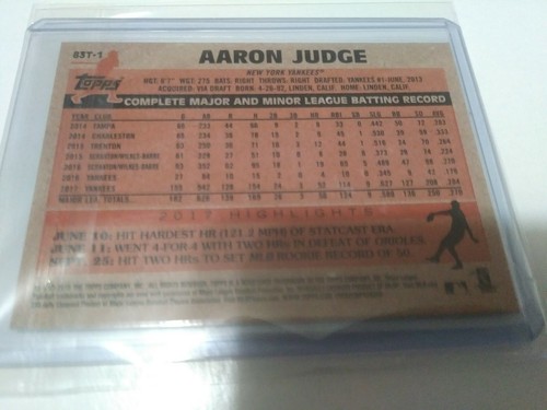 2018 TOPPS CHROME BASEBALL 1983 TOPPS RIFRATTORE AARON JUDGE #83T-1 - Foto 5 di 12