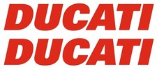 Kit 2 ADESIVI per SERBATOIO MOTO Scritta DUCATI Adesivo ROSSO STICKERS Racing