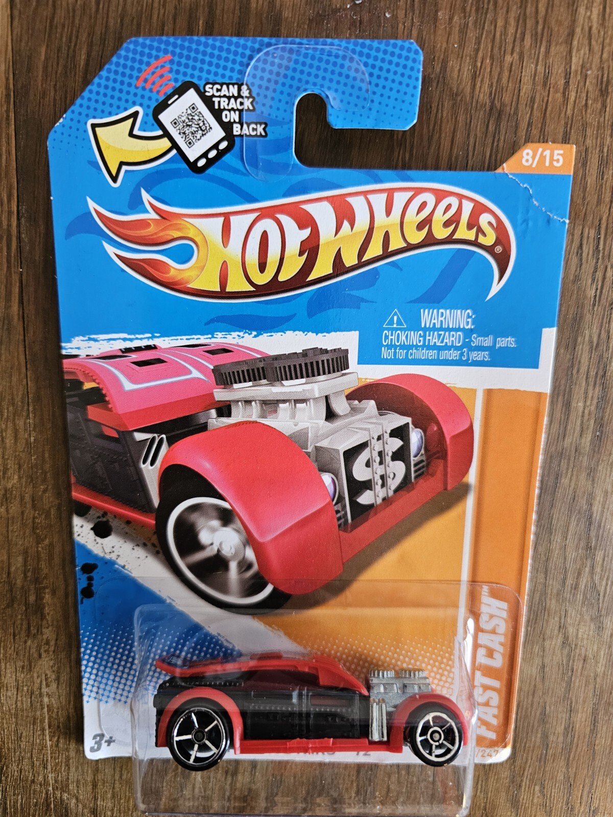 HOT WHEELS 2012 TRACK STARS #8/15 FAST CASH HOTWHEELS RED/BLACK 