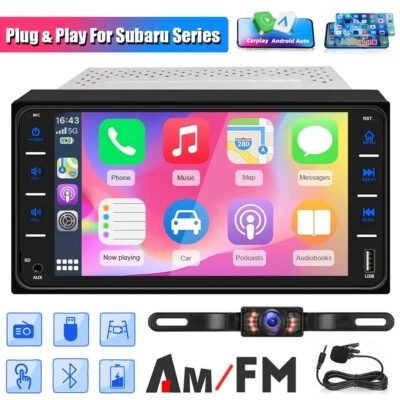 YUANTING 7" Touch Screen Stereo Bluetooth Radio Car Apple/Android Carplay GPS For Subaru