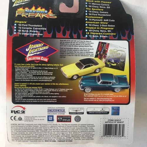 Johnny Lightning White Lightning Chase! 2006 St Freaks Spoilers '56 FORD T-BIRD - Imagen 10 de 15