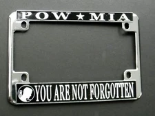 POW MIA Chrome Plated Motorcycle License Frame 7.5 x 5 inches motorbike bike 