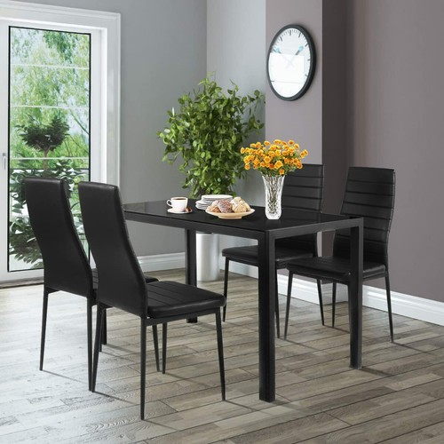 5 Pieces Kitchen Dining Table Set, Dining Table and 4 Chairs Breakfast Furniture - Picture 3 of 32