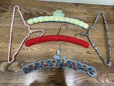 Lot of 5 Vintage Knitted Yarn Decorated Clothes Hangers NL