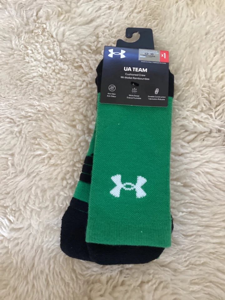 1 par UNDER ARMOUR Unisex Equipo Cojín, Crew Calcetines Anti Olor Arco Soporte Foto 3 de 4