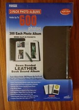 2-Pack Photo Albums.Sewn Bonded Leather Bound Album Holds Up To 600 Photos.