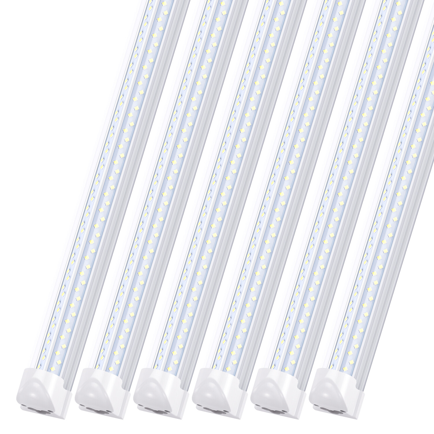 6Pack 8FT Led Shop Light 120W 8 Foot Led Tube Light T8 Integrate 4Row V-shape