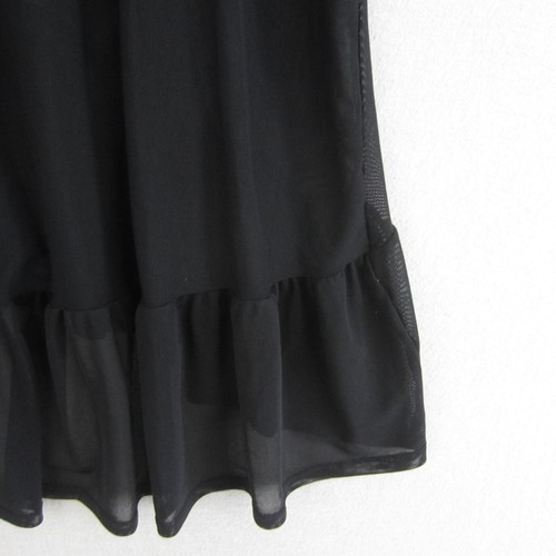Taking Shape Dress Womens Plus Small 16 Black Short Peasant Ruffle Sheer Mesh - Picture 10 of 18