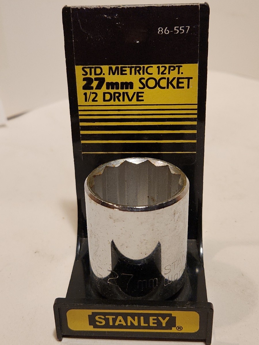 Stanley Standard Metric 12 Point 27mm Socket 1/2 Inch Drive 86-557