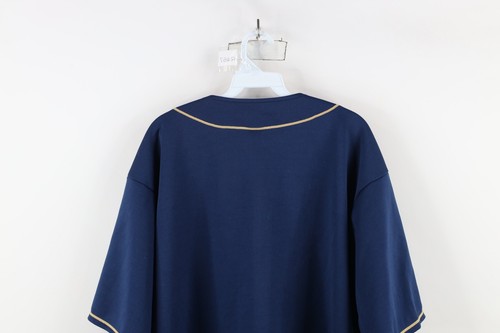 Vintage 90s Mens Large Spell Out University of Pittsburgh Baseball Jersey Blue - 第 11/12 張圖片