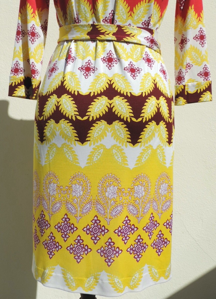 New Diane Von Furstenberg Julian Two Silk Jersey Wrap Dress Print  Small-Medium | eBay