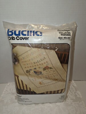 Vintage Bucilla Crib Cover Cross Stitch Kit '' ABC123'' 40''x60''  #347 Sealed