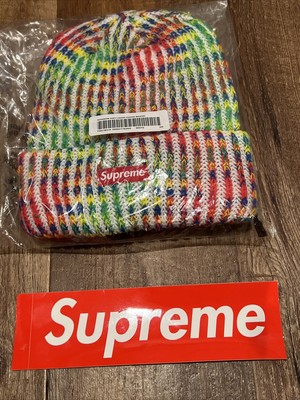 SUPREME RAINBOW KNIT LOOSE GAUGE BEANIE 