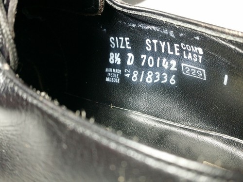 Scarpe Oxford vintage SEARS EASY FLEX da uomo 8,5 D in pelle nera USA - Foto 8 di 8