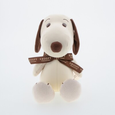 Peanuts SNOOPY Chocolat Leather Plush toy Brown & White Japan New
