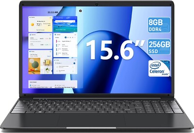 SGIN 15,6 Zoll Laptop 8GB RAM 256GB SSD Bis Zu 2.6GHz IPS Computer bis zu 2,8GHz