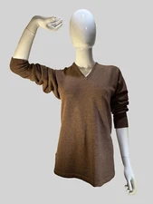 Vintage Scott & Charters of Hawick Women's Small Mocha Cashmere Sweater {21}