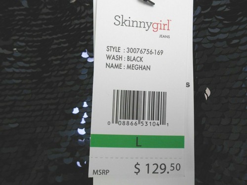 Skinnygirl Flip Sequin Top Black Meghan Size large  MSRP $129 (M26) - Picture 8 of 12
