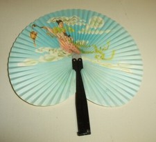 VTG FOLDING Asian Lady PAPER FAN CHINA