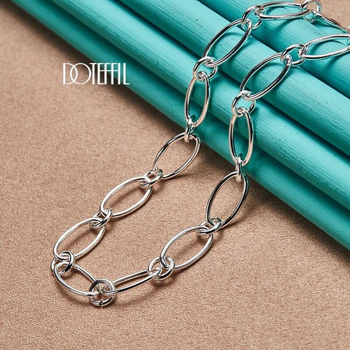 DOTEFFIL 925 Sterlingsilber einfache Kette Halskette Armband Hochzeit Schmuck - Bild 6 von 6