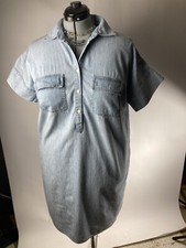 CHAPS DENIM DRESS. Short Sleeve.Two Pockets.  Size 1X.