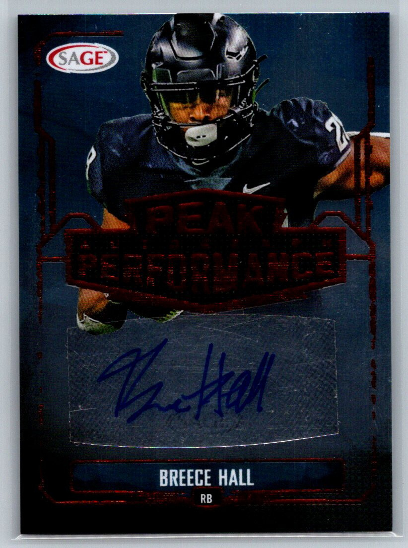 Breece Hall Sage Hit Peak Performance Autographs #PKABH Base